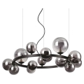 Ideal Lux - LED Chandelier on a string PERLAGE 14xG9/3W/230V d. 85 cm black/smoky